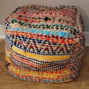 Woven multi-colored ottoman